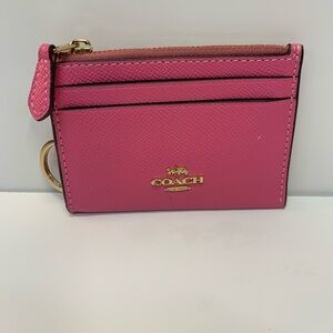 Hot Pink Coach Mini Skinny ID Wallet